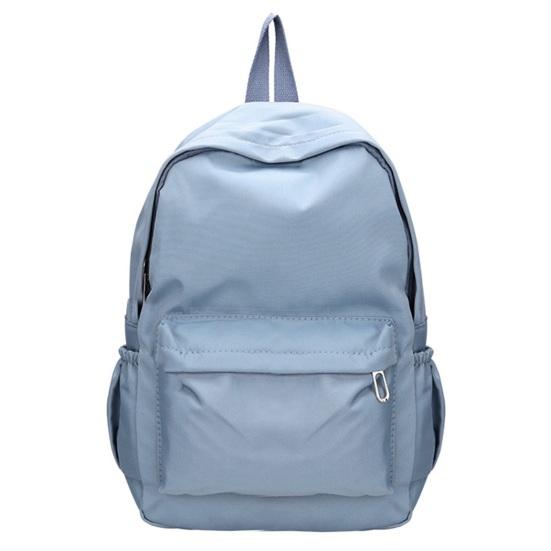 Wasserdichter Nylon-Rucksack, große Kapazität, einfarbig, ultraleicht, lässige Schultasche für Studenten, Reisende blau