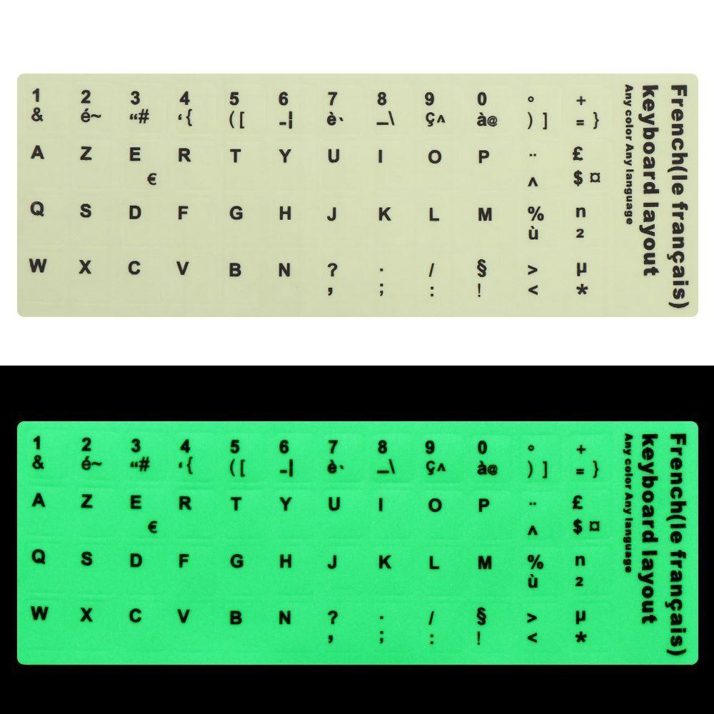 Russische Buchstaben-Schutzfolie, leuchtende Tastatur-Aufkleber, Alphabet-Tasten-Layout, Tastatur-Aufkleber French