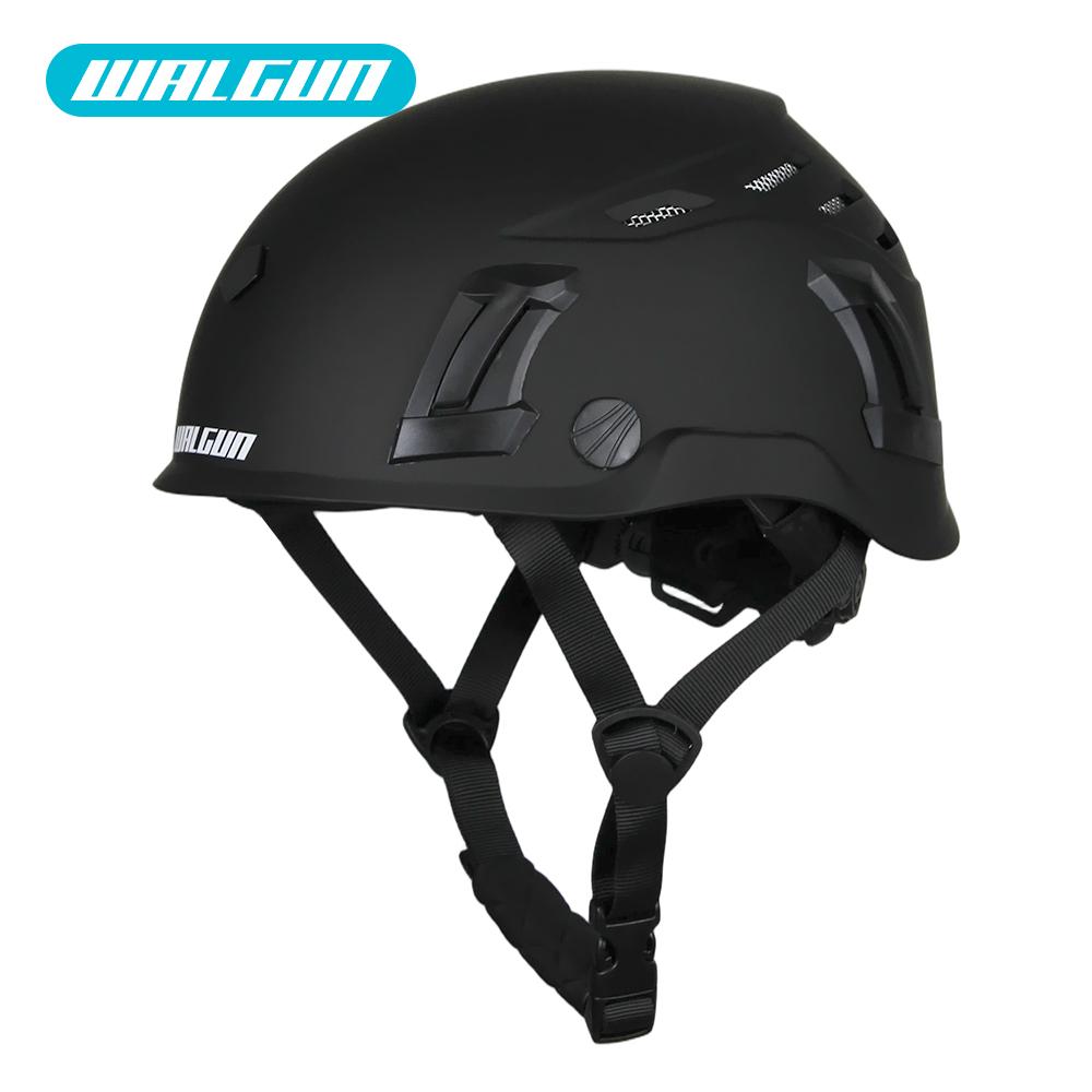WALGUN K202 Bau-Arbeitsschutzhelm mit Visier-Schutzscheibe Gehörschutzmütze Elektriker-Höhenarbeits-Kletterhelm schwarz