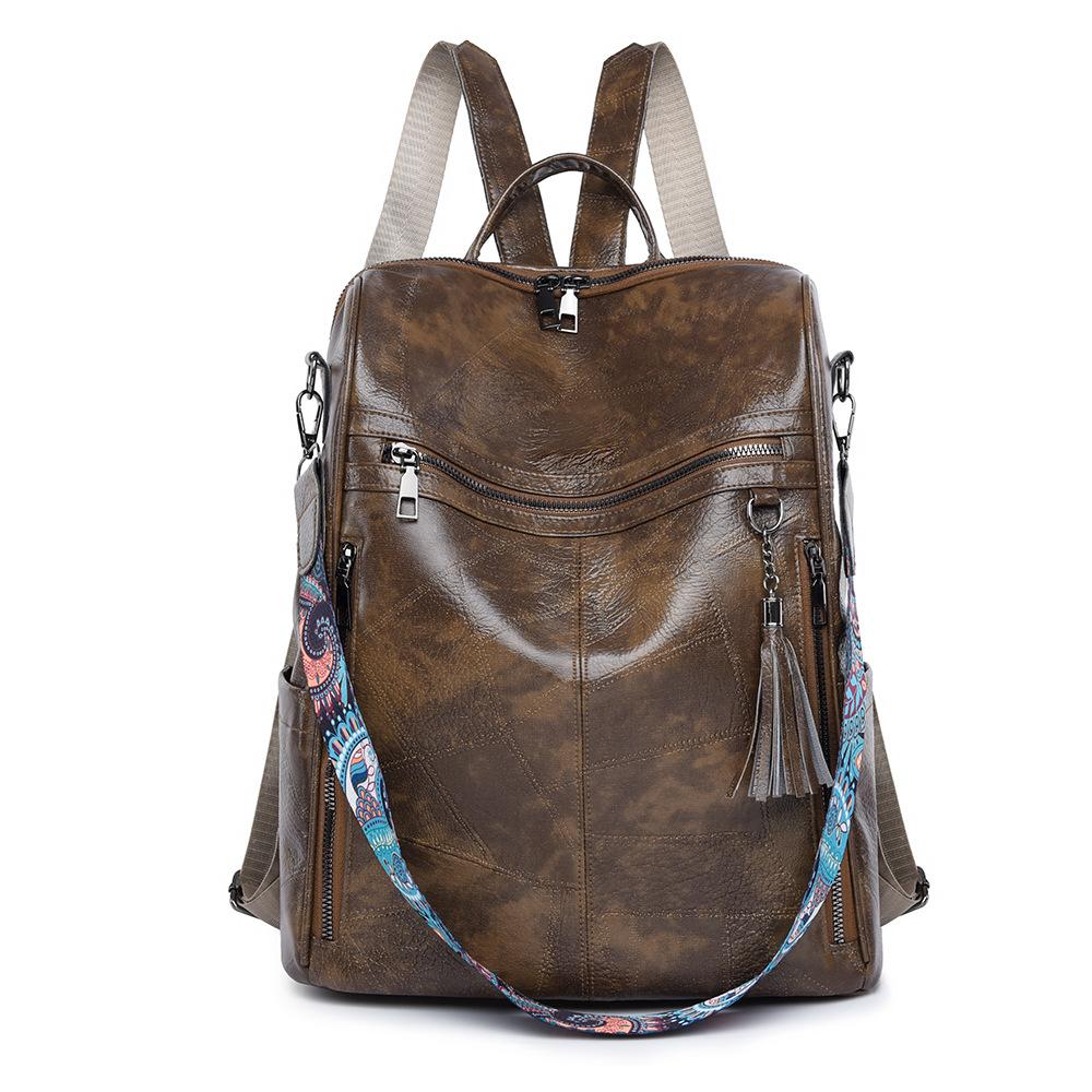 Rucksack für Damen Großer Fassungsvermögen Rucksack Retro Mode Multifunktional Kontrastfarben Reise Pendler Rucksack
