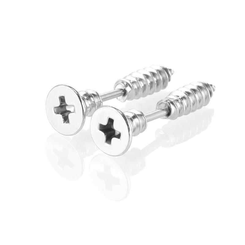 2 Stücke 316L Edelstahl Nagel Schraube Ohrstecker für Frauen & Männer Mode Punk Knorpel Ohr Piercings Schmuck
