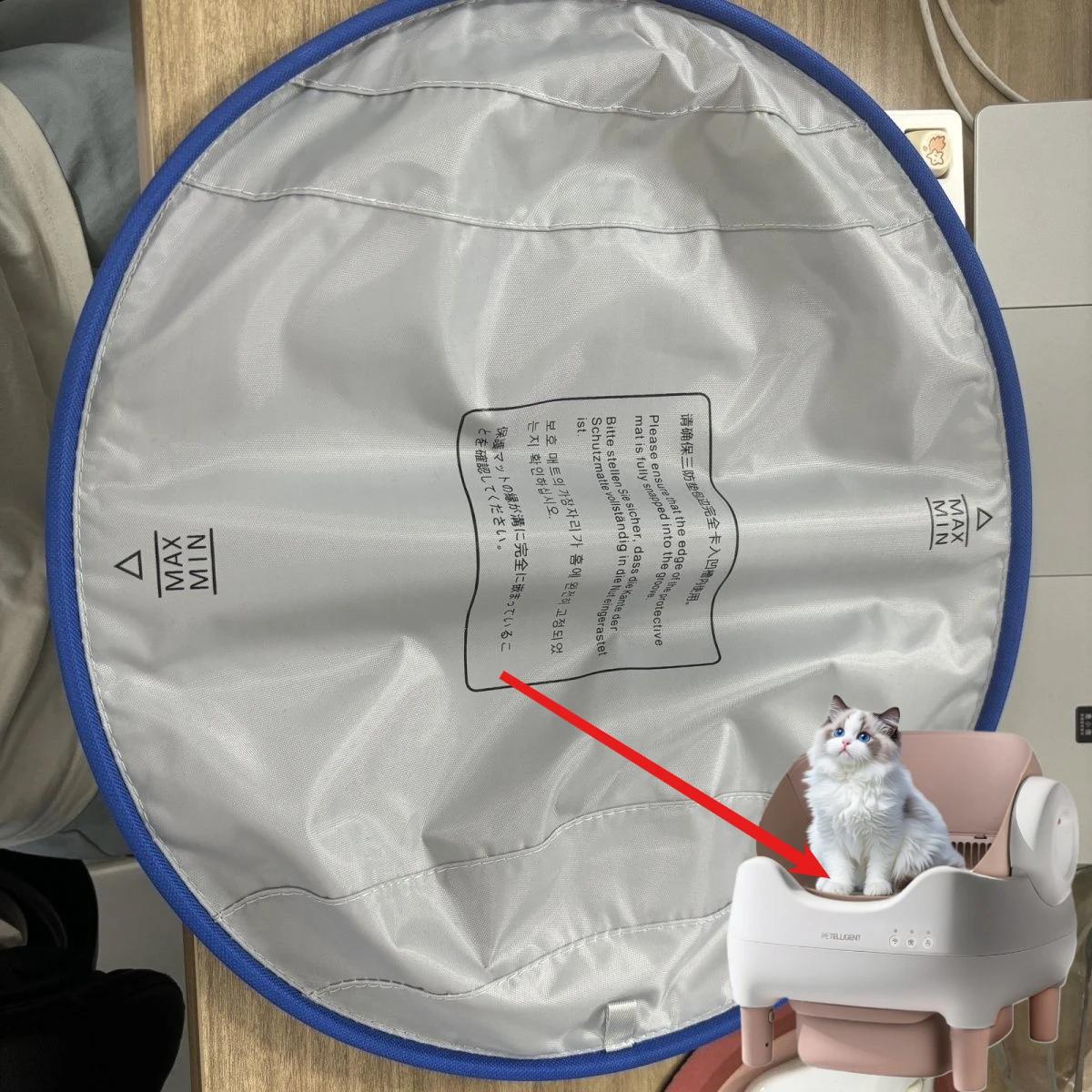 Ersatz-Einlage für Katzenklo, waschbares Stoffpolster für automatische Katzentoilette, saugfähig, wasserdicht, kratzfest, Toilettenmatte gray