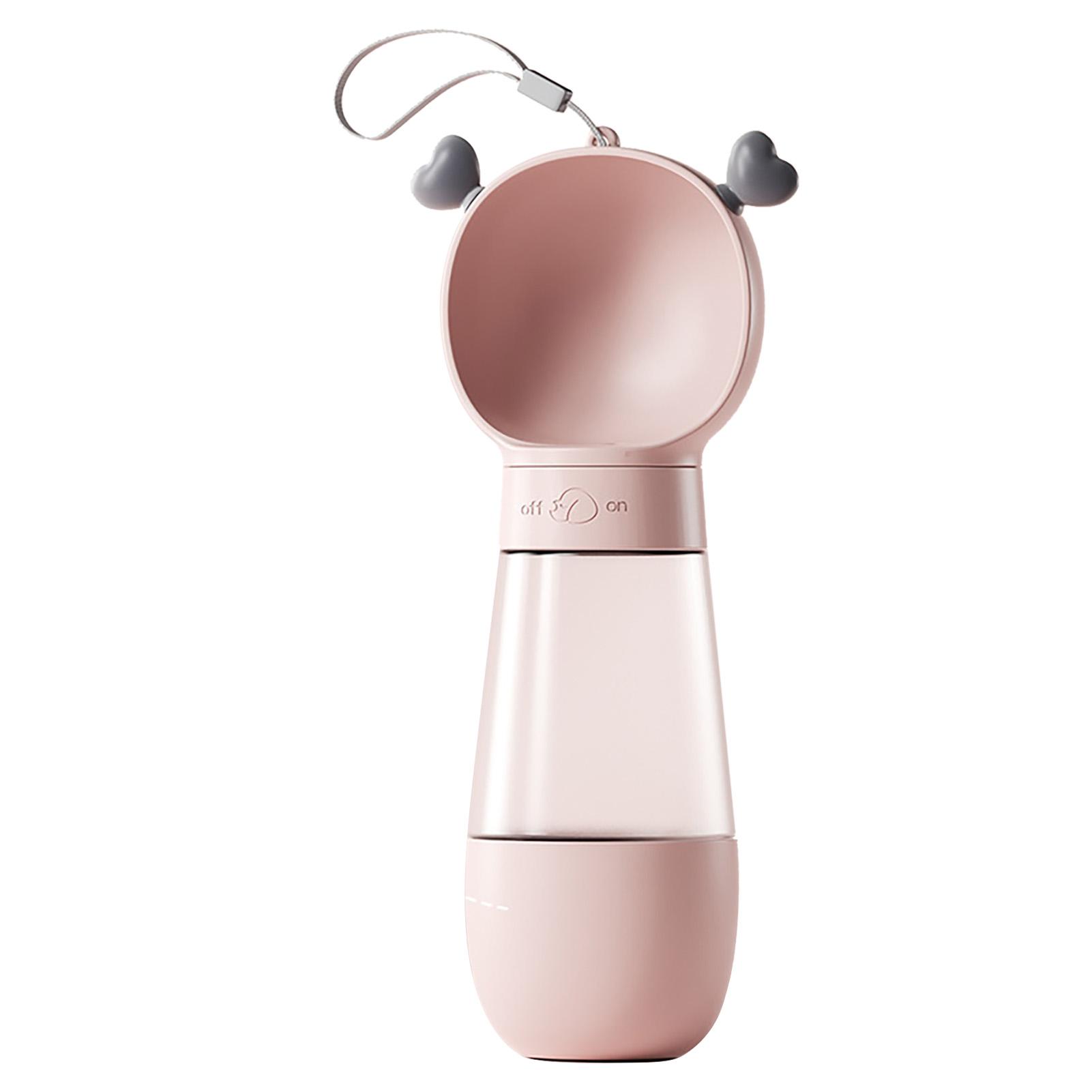 Hunde-Wasserflasche Tragbar Niedlich Transparent Hunde-Wasserfutter mit Fütterung für Hunde-Bewässerungszubehör rosa