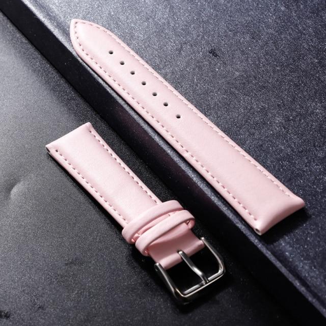 Uhrenarmband aus echtem Rindsleder, universelles, schlichtes Uhrenarmband für Damen und Herren, Armband für Uhren, 20 mm, 24 mm 12mm rosa