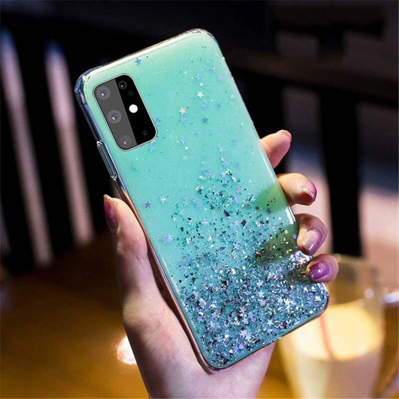 Mode Bling Fall Für Samsung Galaxy S25 S24 S23 S21 Ultra S20 FE A56 A36 A54 A34 A73 A53 A15 A25 A35 A55 a05 A72 A52 A71 A51 Glitter Silikon Abdeckung Samsung Galaxy Note 20 Ultra grün