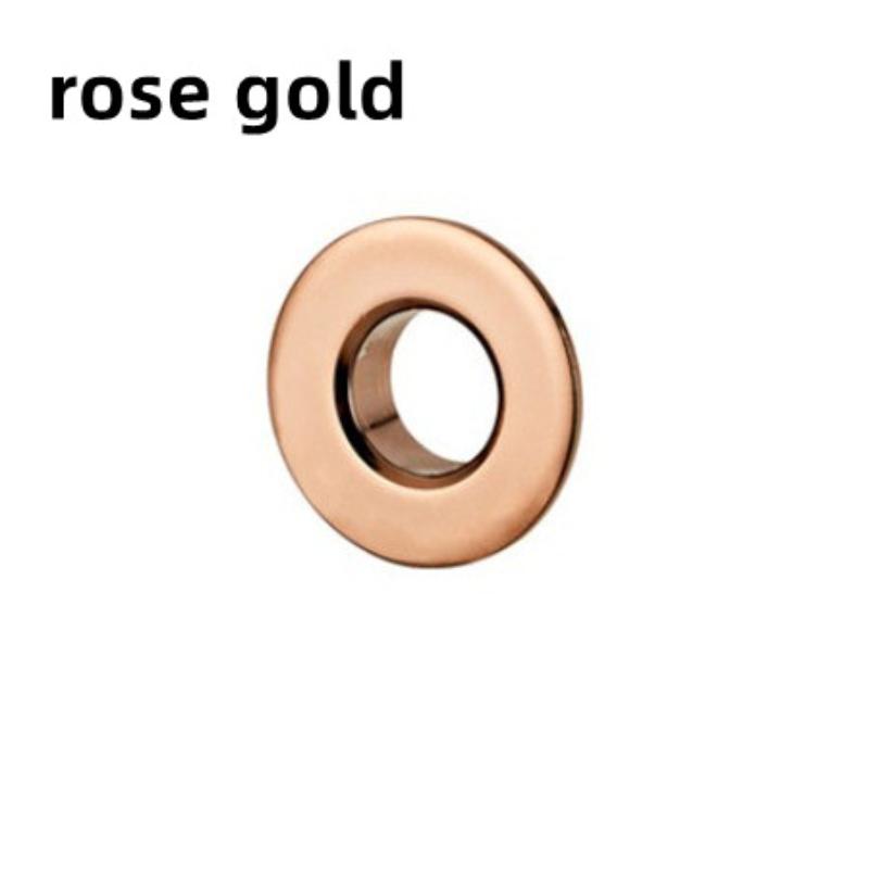 3 teile/los Bad Becken Wasserhahn Waschbecken Überlauf Abdeckung Messing Sechs-Fuß Ring Einsatz Ersatz Loch Abdeckung Kappe Chrom Trim Bad zubehör 3pc Rose Gold