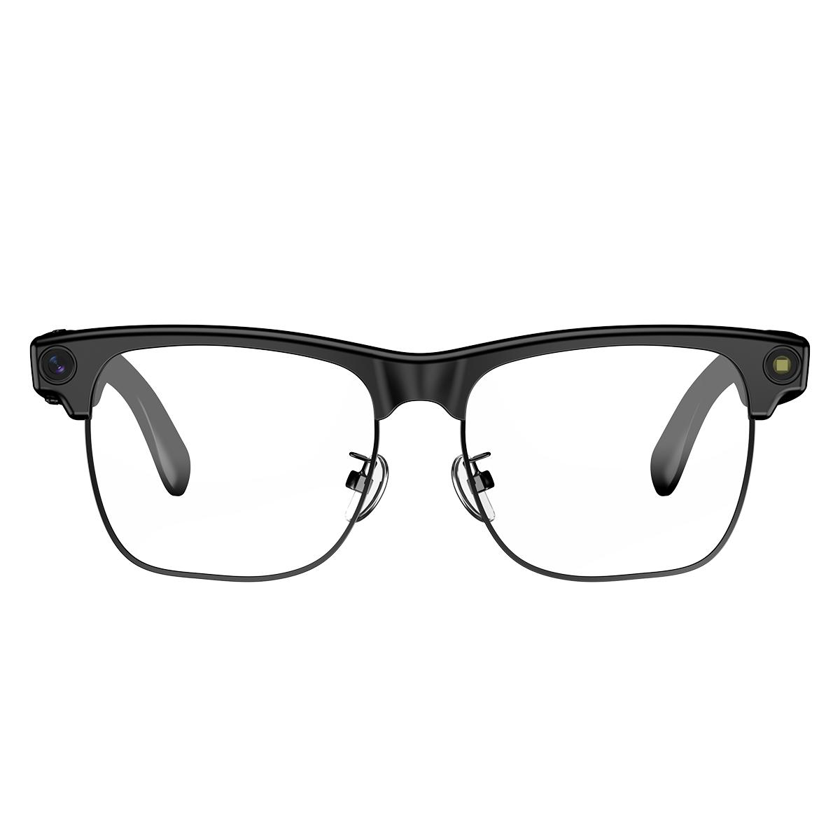 Blackview BV200 Al Smart Glasses Smart Camera Brille Sonnenbrille Musikwiedergabe Brille Outdoor Sportbrille Smart Glasses mit Musik & Kamera TRANSPARENT schwarz
