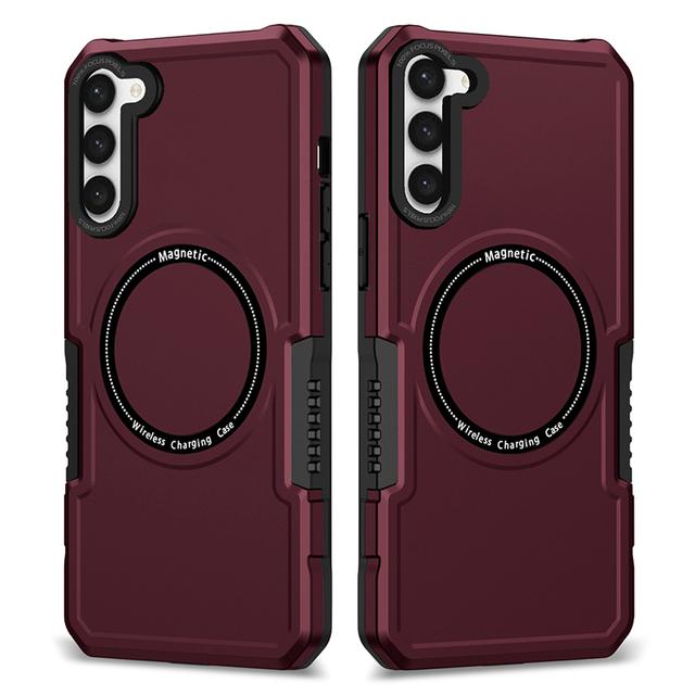Magnetische Magsafe Wireless Charging Case für Galaxy S21 S22 S23 Ultra Plus S20 S21 Fe 5g Telefon Abdeckung für Samsung Note 20 Ultra For Galaxy S21 Ultra claret