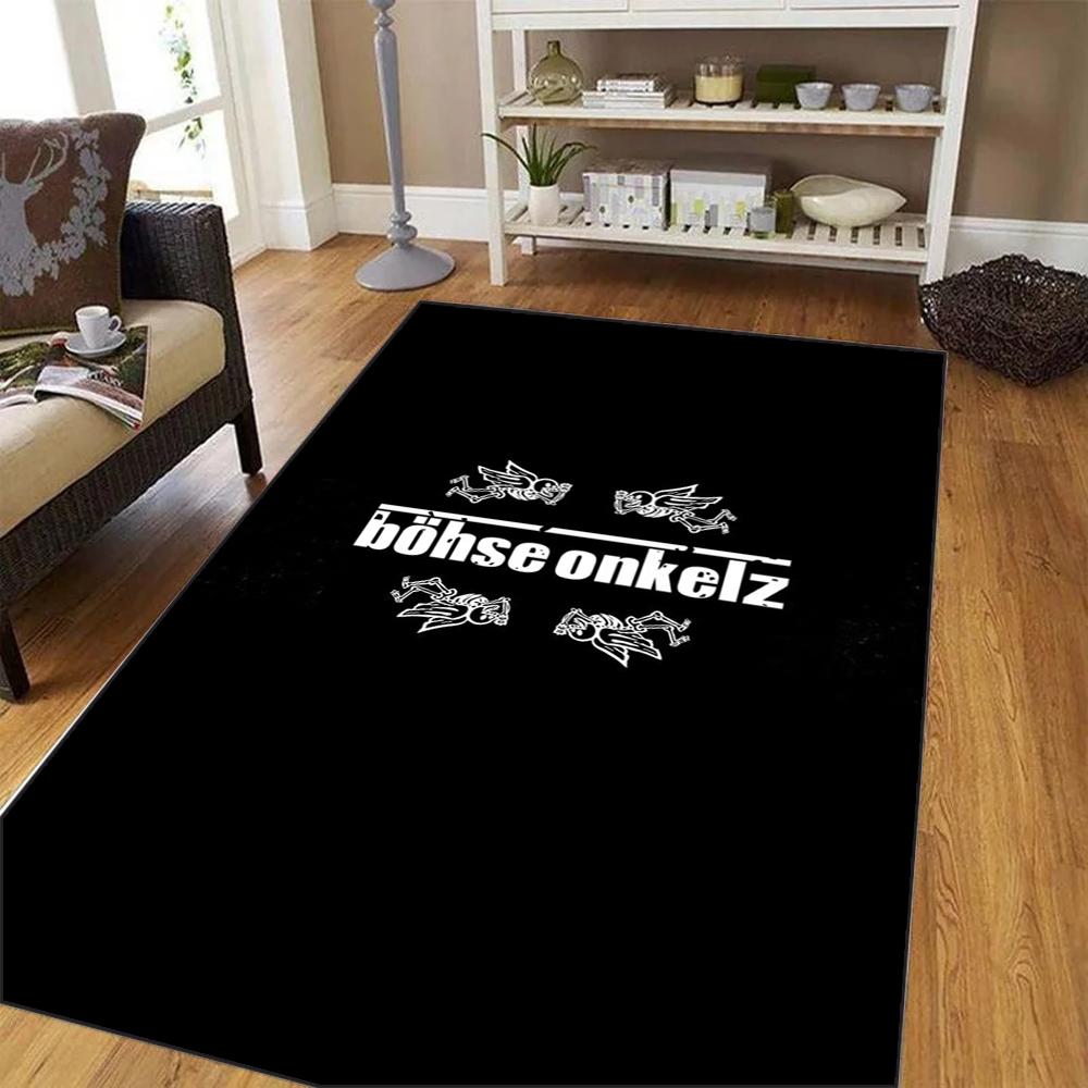 Deutschland Böhse Onkelz Teppich für Wohnzimmer Schlafzimmer Heimdeko Cool Rutschfest Waschbare Fußmatte Küche Couchtischmatte 120*160cm