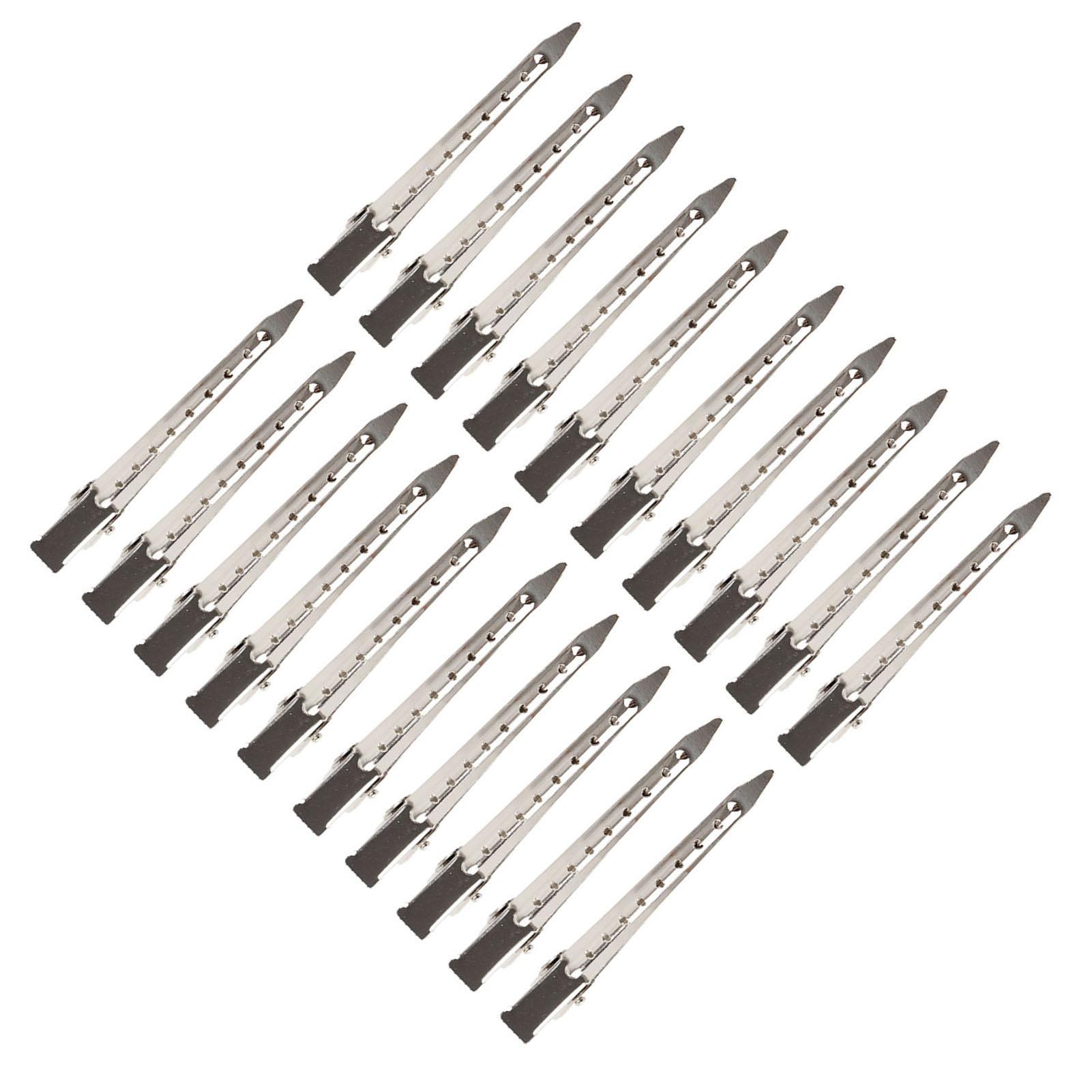20 Stück Metall Entenschnabelklemmen Abteilklemmen Haarstyling-Klemmen Friseurbedarf Styling-Werkzeuge für Friseursalon