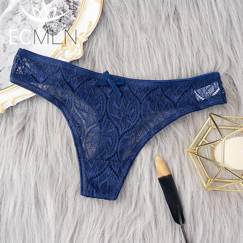 Damen Spitzen Slips Unterwäsche Sexy Low Waist Damen Unterwäsche Höschen M blau