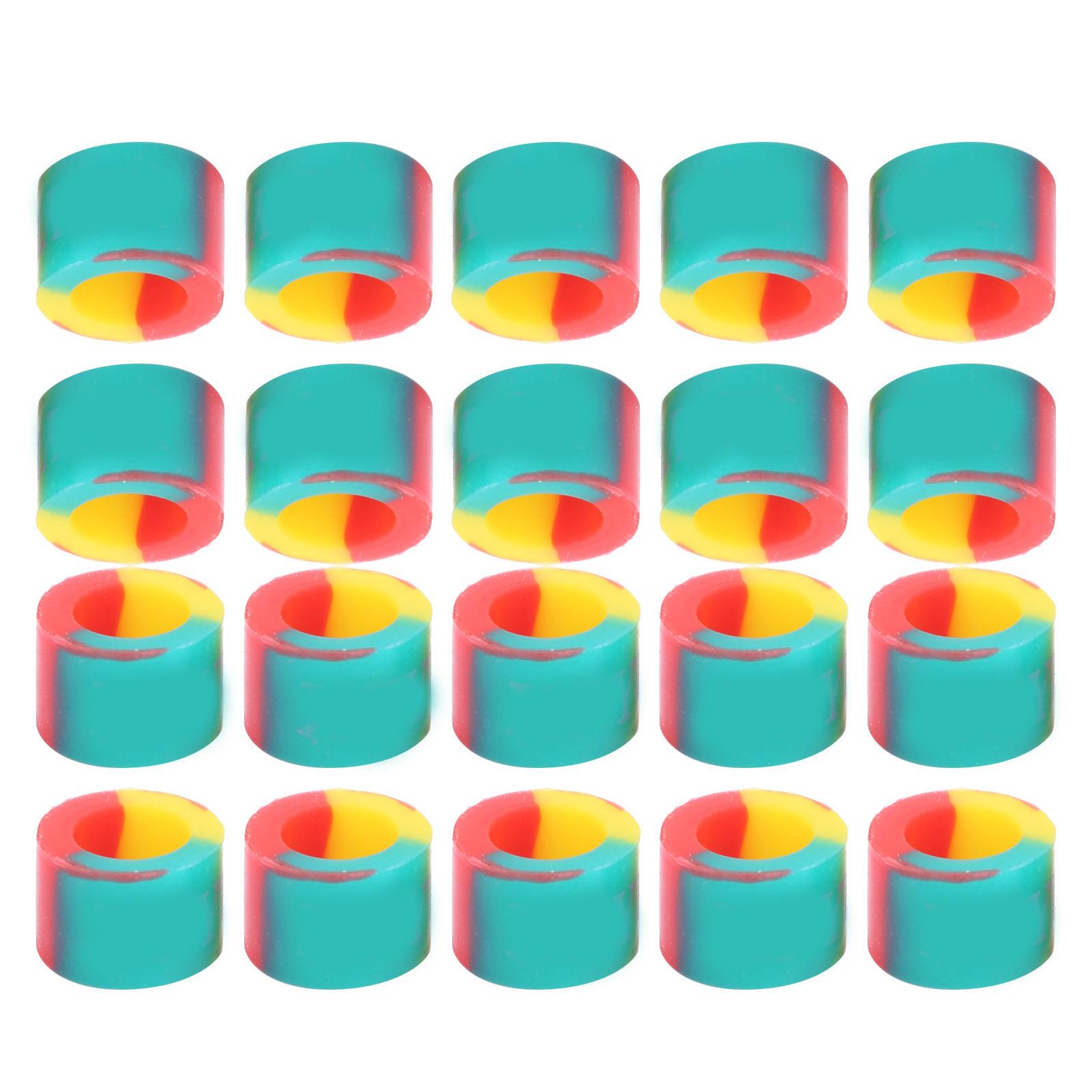 20 Stück Angelruten-Stopperring 3 Farben Rute Anti-Rutsch-Kreis Gummi Silikon Angelzubehör(S )