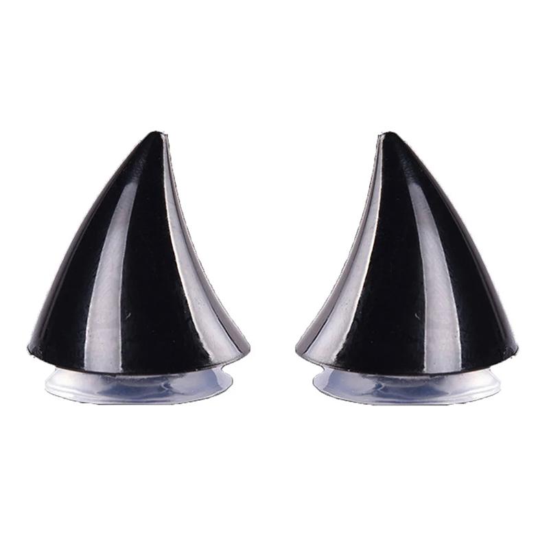 2 Stücke Motorradhelm Niedliche Ecke Gummihorn Dekoration Motocross Vollgesichts Offroad Helm Dekoration Moto Autozubehör schwarz
