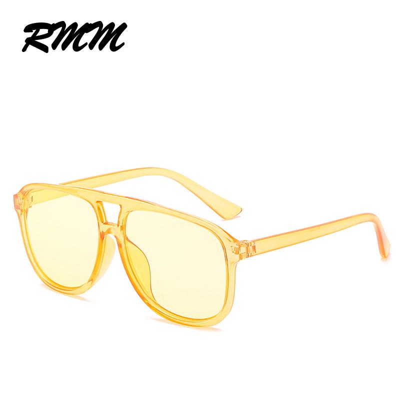 Unisex-Sonnenbrille mit großem Rahmen, quadratische Sonnenbrille, euramerican, doppelter Nasensteg, transparente Brille für gelb