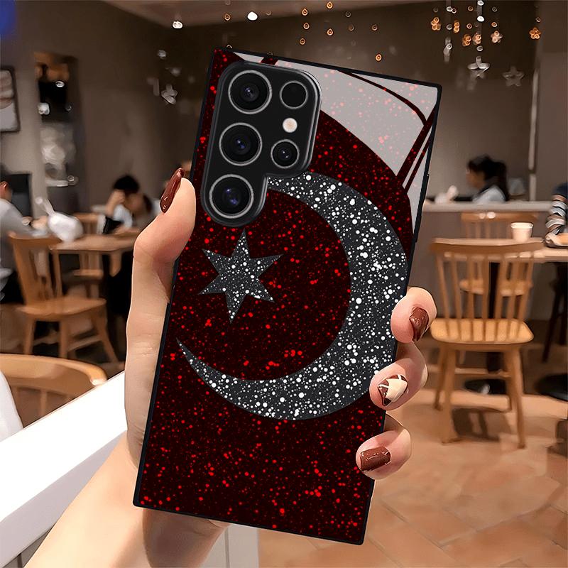 Rot SchwarzTrend Exklusiv Luxus High-End Handyhülle Glas-Handyhülle für Samsung Galaxy S26 S25 S24 S23 S22 S21 FE, Ultra, Plus For Galaxy S26