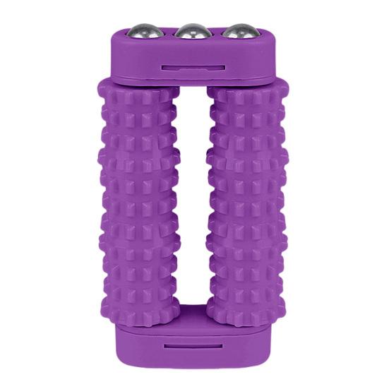 Handmassagegerät mit Stahlkugel Physiotherapie Triggerpunkt Tiefengewebsmassagegerät Tragbare Reisemassagerolle Stacheliger Grippie Stim Fidget Spielzeug violett