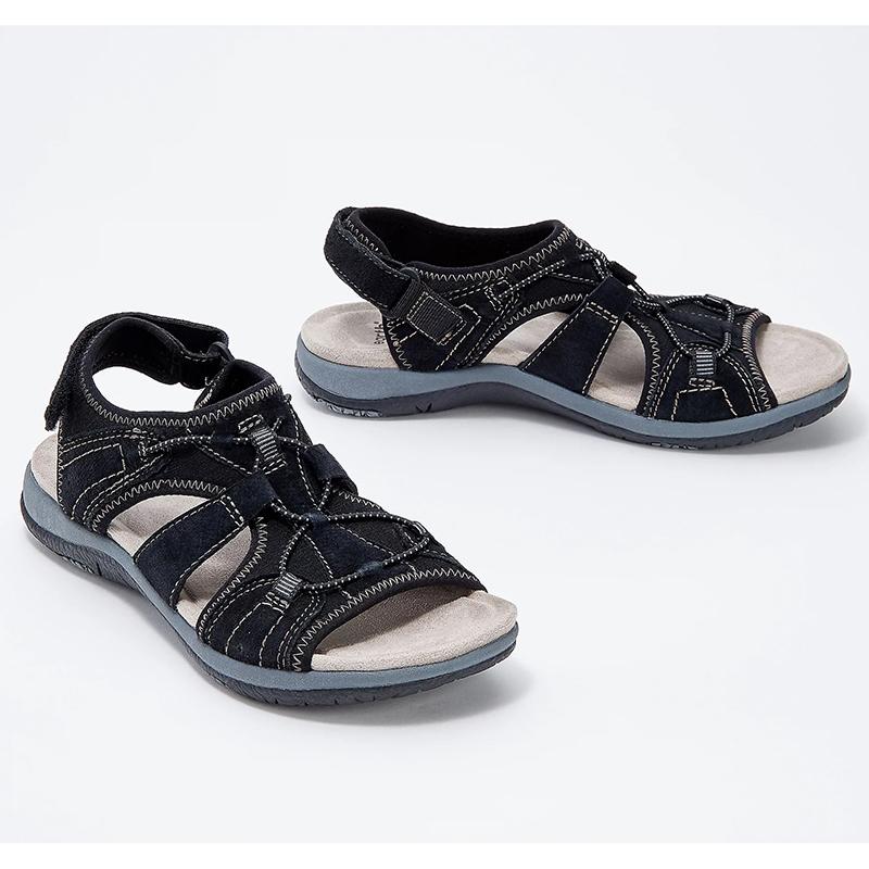 Schuhe für Frauen Sandalen 2022 Mode Casual Damen Sandalen Bequeme Runde Offene spitze Schuhe Flache Strand Sommer Frau Sandels schuh 42 schwarz