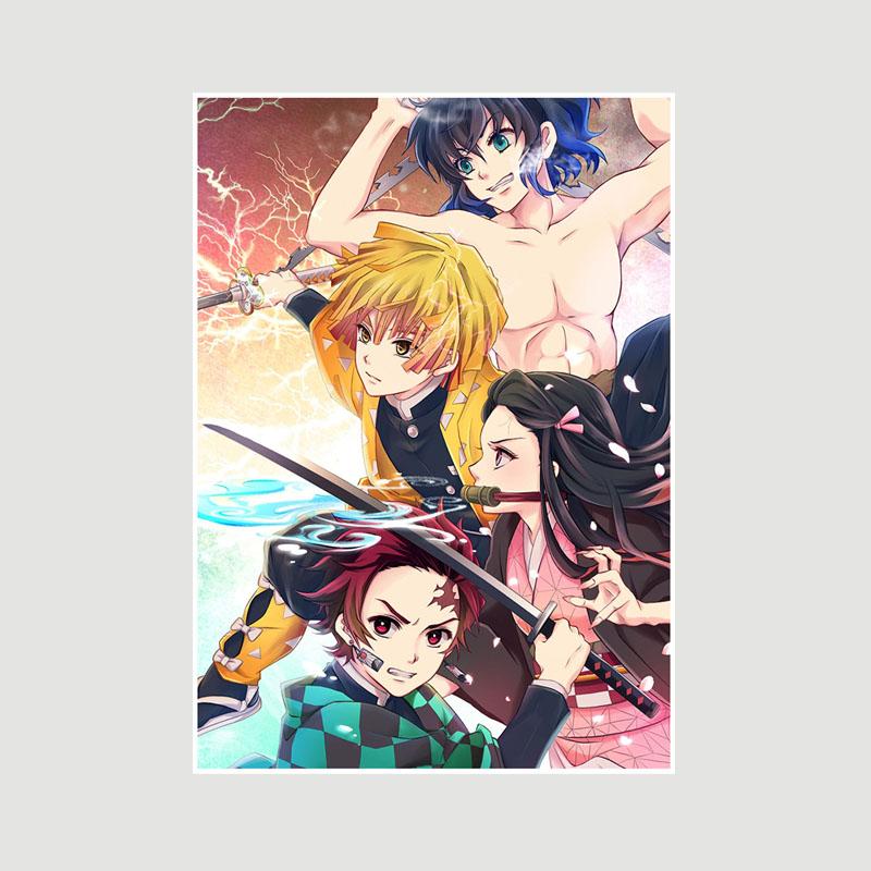 Japanische Anime-Poster „Demon Slayer“ aus weißem Papier, Manga-Figur, Kamado Tanjirou, Poster, dekoratives Gemälde, Bild, Zimmer, Bar, Wanddekoration 30x21cm