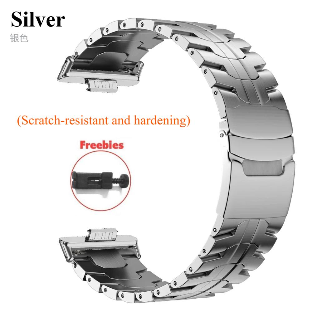 Luxus Titanarmband für Huawei Watch Fit4Pro/Fit4/Fit3 Herren Business Legierungsarmband für HUAWEI WATCH FIT4 FIT3 Armband Correa Huawei Fit 4 Pro silber