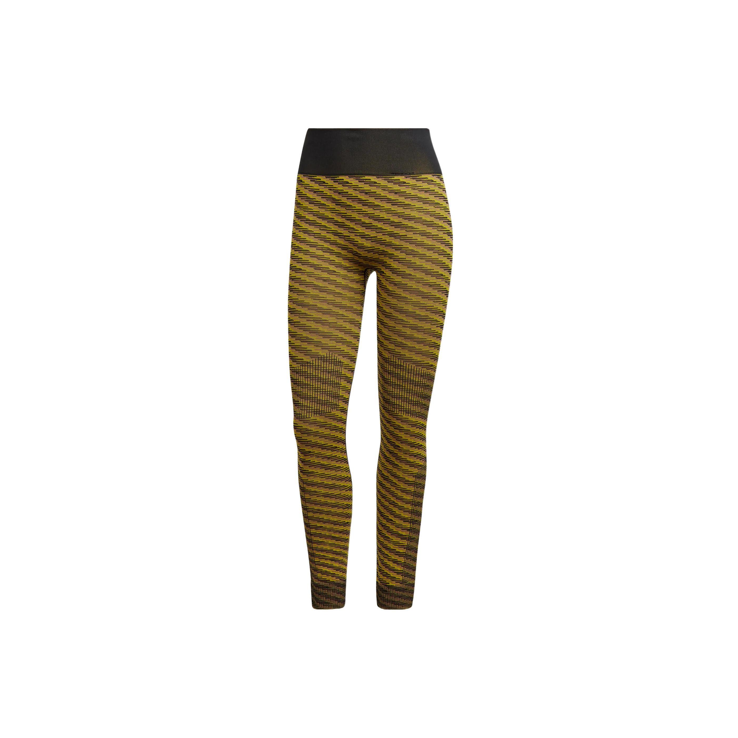Adidas Stella McCartney W Tight Gestreift Elastische Fitness Leggings Damen Leggings Gelb HI6049 M