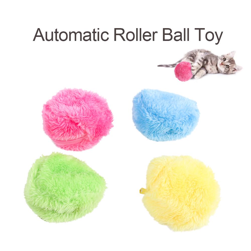 Haustier Hund Katze Automatische Roller Ball Spielzeug Hund Plüsch Spielzeug Bewegung Aktiviert Ball Haustier Interaktives Spielzeug mit schwarz