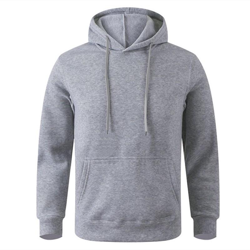 Männer Casual Hoodies Fleece Hip Hop Solide Pullover Sweatshirt Männer Sportswear Kleidung Sweatshirt männer Kleidung S hellgrau