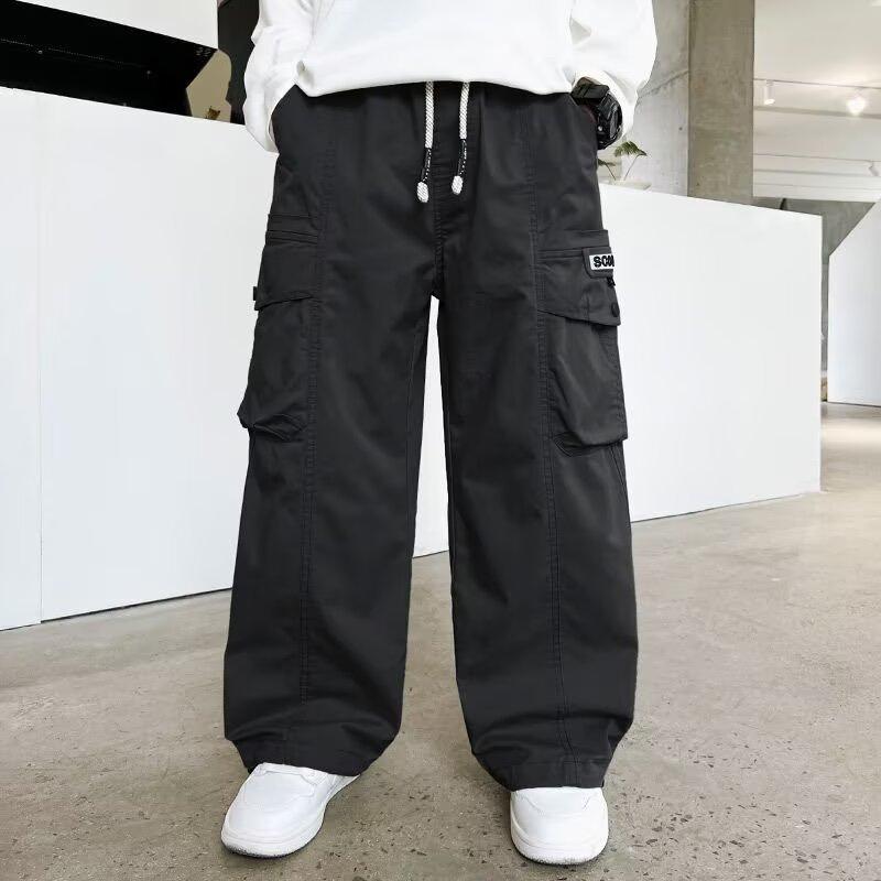 Jungen Freizeit Hose Herbst Kinder Locker Baumwolle Sporthose 110-170 Schwarze Hose für Kinder Frühling Kinderkleidung 160 schwarz