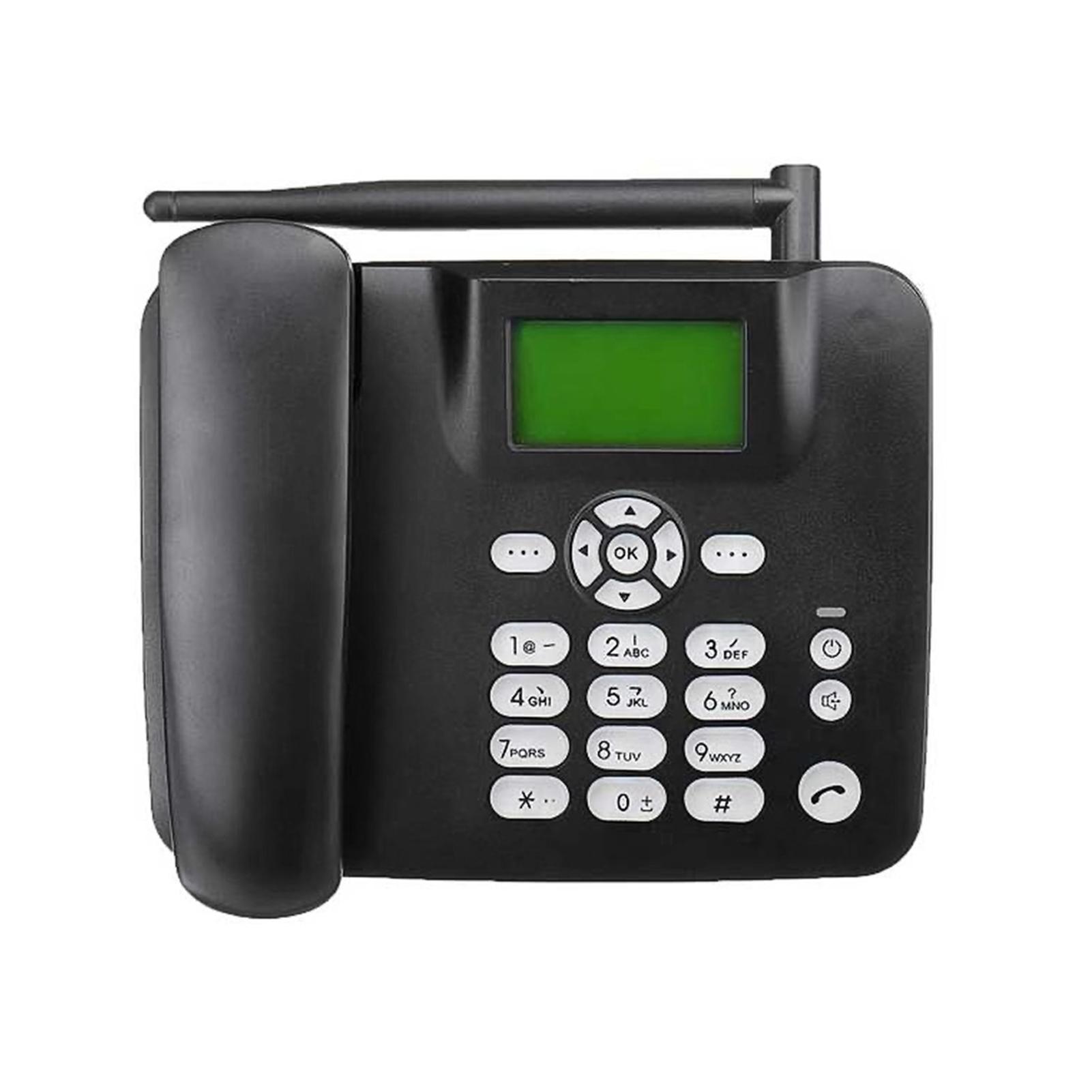 Festes drahtloses Telefon 2G Desktop-Telefon unterstützt GSM 850/900/1800/1900MHZ SIM-Karte Schnurloses Telefon US Plug schwarz