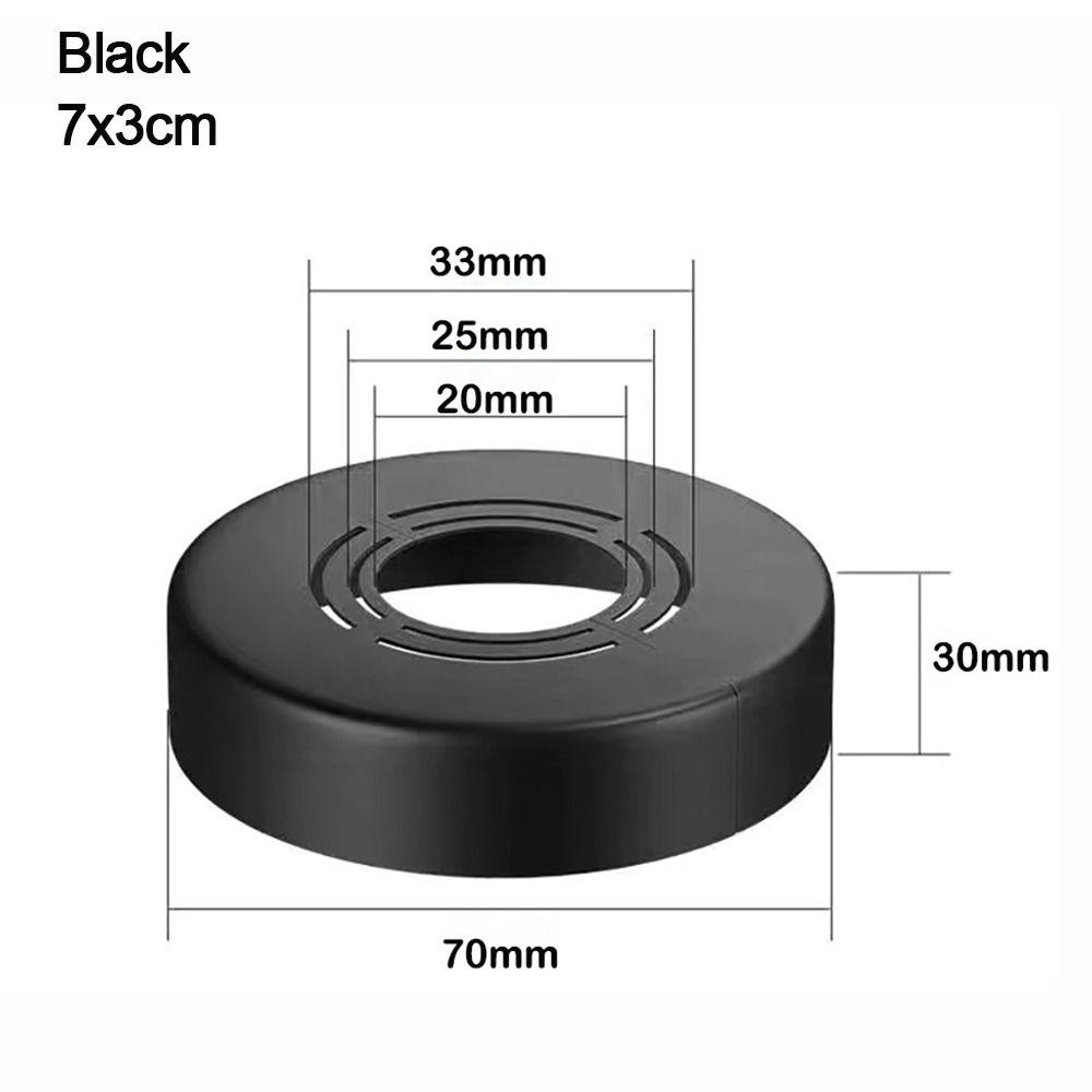ABS Armatur Dekorative Abdeckung Verchromung Rohr Wandabdeckungen Nützliches Armaturzubehör Dusche 7x3cm schwarz