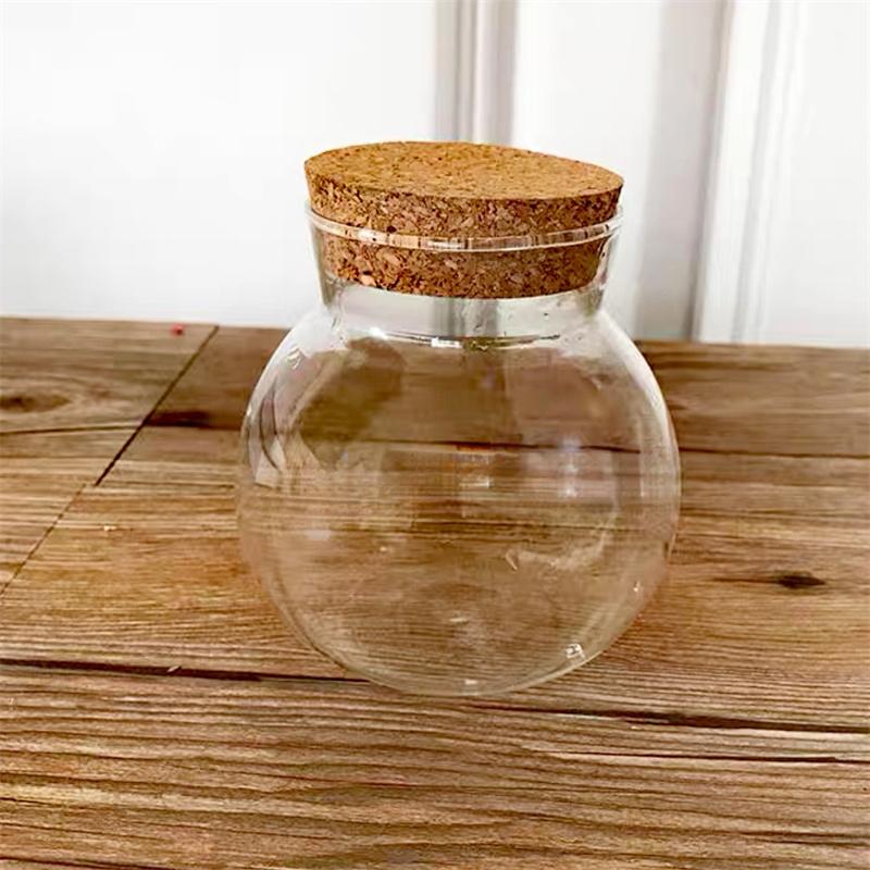 Mikro-Landschafts-Glasflaschen mit Korkverschluss Glasvase Moospflanzenbehälter Glas-Terrarium Bonsai Schreibtischdekoration brown