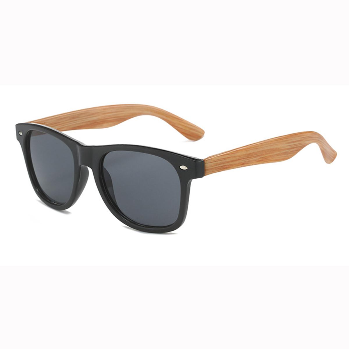 Spot Klassische Sonnenbrille Herren- und Damen-Sonnenbrille Retro Meter Nagel Sonnenbrille Imitation Holz Bügel. black