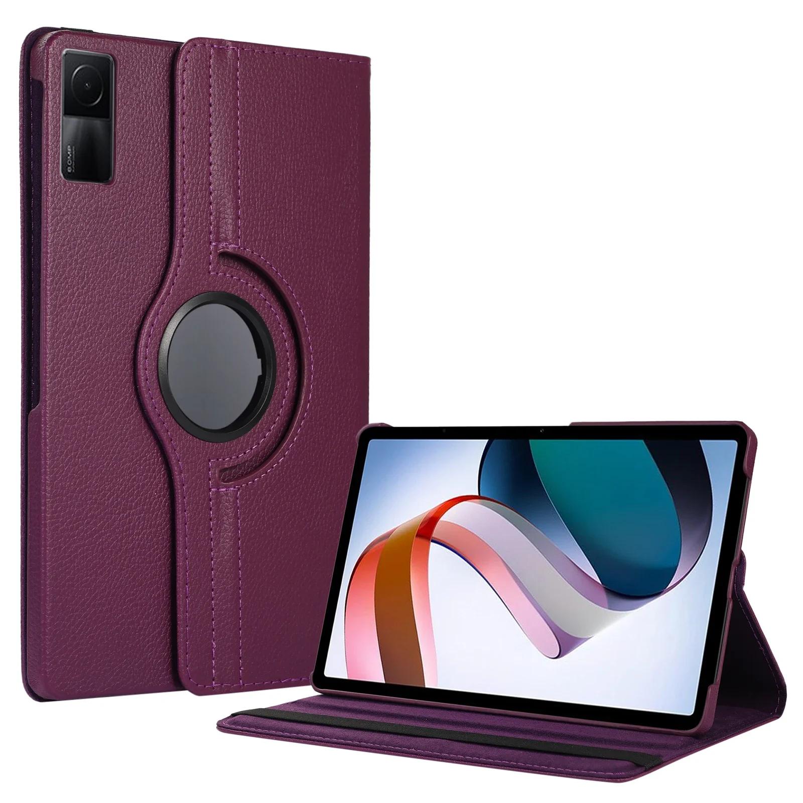 360 Grad drehbare Hülle für Xiaomi RedMi Pad SE 11 10.6 2023 Ständerhalter-Abdeckung Xiaomi Pad 5 11 Pro Mi6 PU-Leder-Tablet-Hüllen Xiaomi Pad 7 11.2in violett