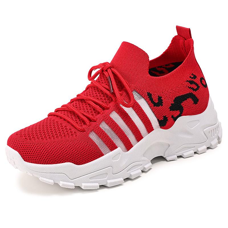 Schuhe für Damen Sommermode Neue Dad-Schuhe Schuhe Mesh Atmungsaktiv Koreanische Sportschuhe Retro-Schuhe 43 red