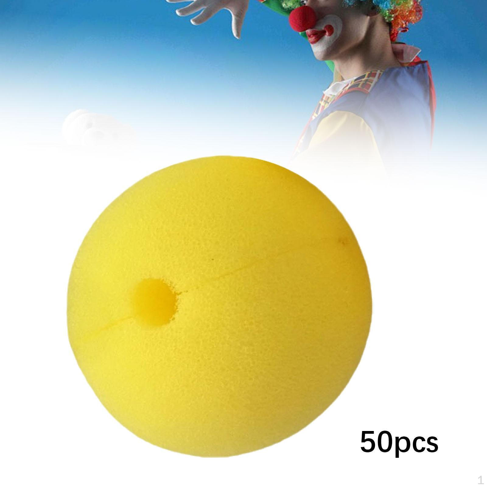 50 Stück Clownsnasen Kostümzubehör für Halloween Karneval gelb
