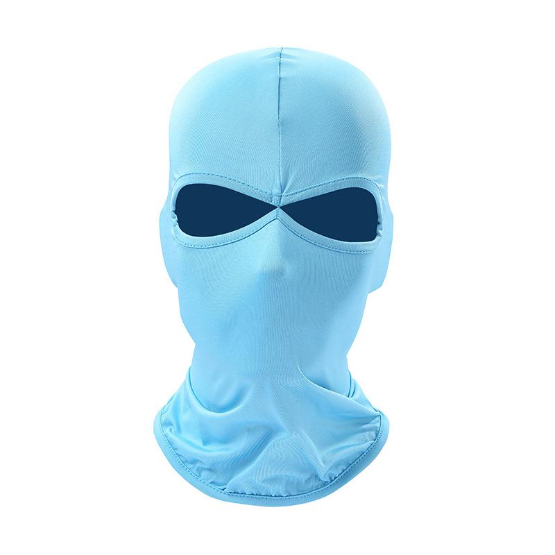 2-Loch Sturmhaube Motorrad Gesichtsmaske Moto Helm Bandana Kapuze Ski Hals Vollgesichtsmaske Winddicht Gesichtsschild Herren Biker Maske himmelblaue
