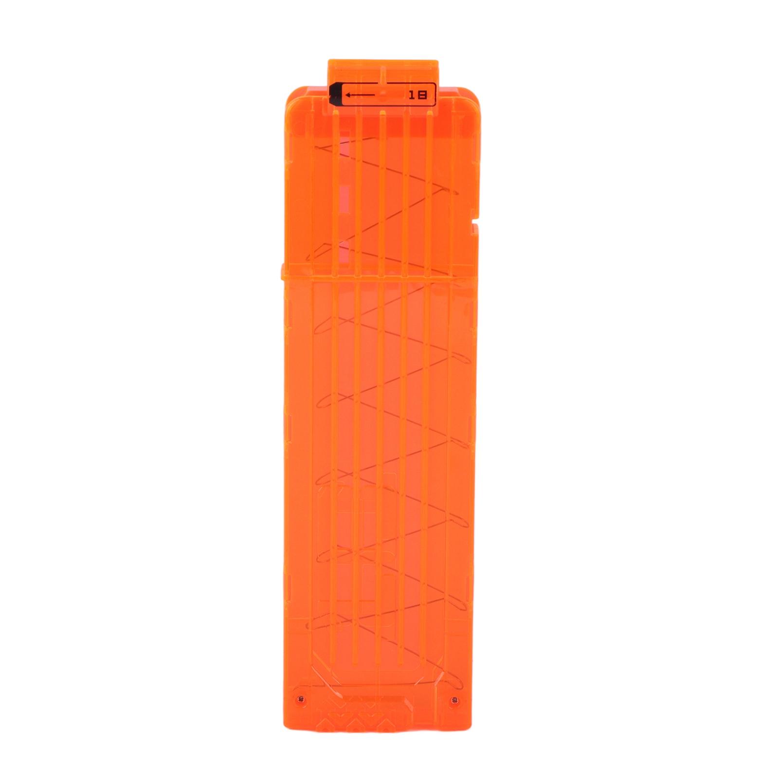 18 Dart EVA Soft Bullet Clip Darts Kunststoff Pistole Spielzeug Patrone Halter orange/transparent
