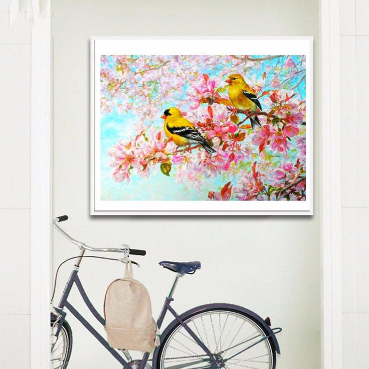 Diamant-Stickerei, Blumen- und Vögel-Handarbeit, Diamant-Mosaik-Kreuzstich-Sets für Stickereien 20X30CM