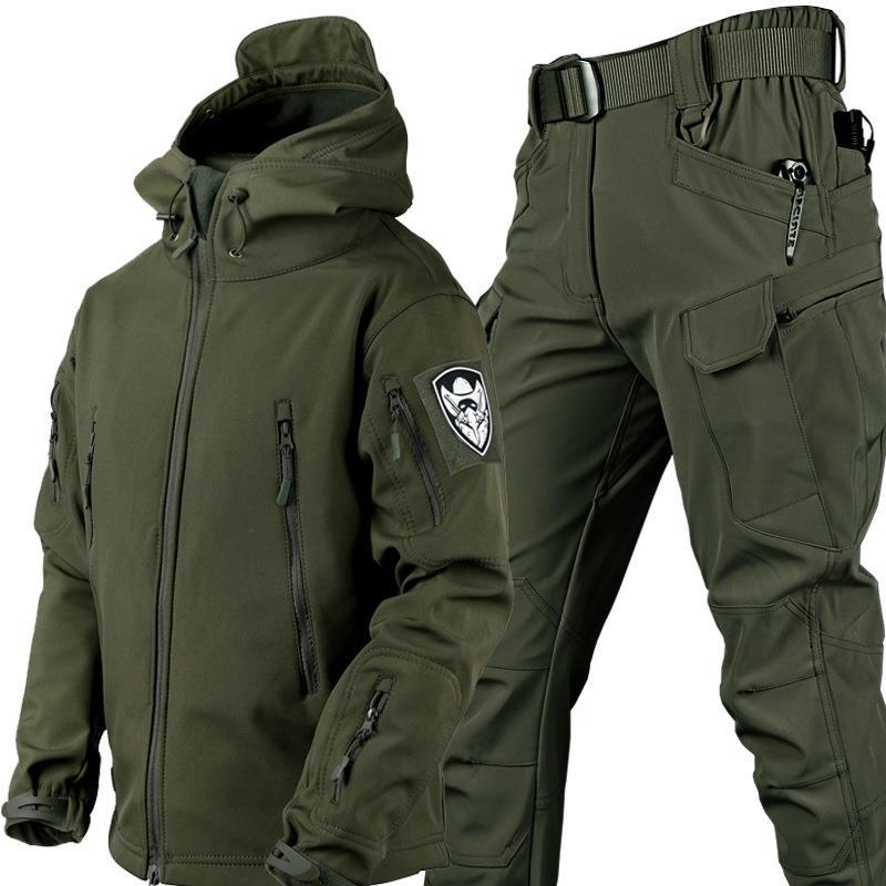 Verdickendes Herren-Militäruniform-Camo-Jacken- und Armee-Kampf-Multicam-Hemd, taktisches Jagd-Paintball-Hosen-Set XL armee grüne