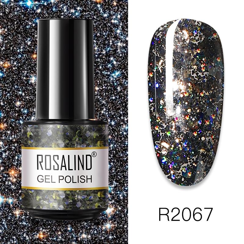 ROSALIND Glitzer-Gel-Nagellack, semi-permanent, Katzenaugen-Gel-Nagellack, zum Einweichen, UV-Gel-Lack, Nagelkunst-Gel-Nagellack