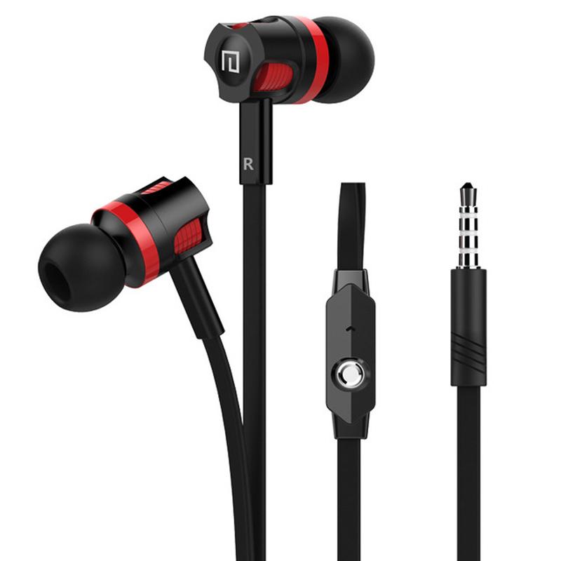 VAORLO 3,5-mm-Kopfhörer mit Geräuschisolierung, In-Ear-Headset mit Mikrofon, 3,5-mm-Universal-Kopfhörer, Sport schwarz