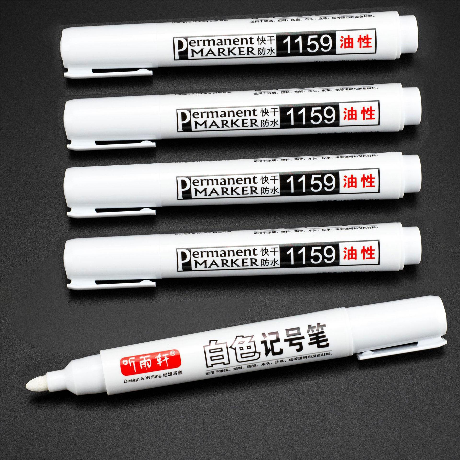 2/3/4/5/10 stücke Für Metall Weiß Marker Stift Fettige Wasserdichte Kunststoff Gel Stift Schreiben Zeichnung graffiti Stift Schreibwaren Notebook 5pcs