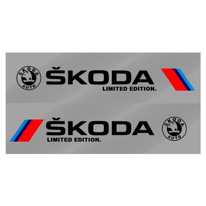 2 Stück Auto Karosserie Dekorationsaufkleber Tür Personalisierte Sportliche Aufkleber für Skoda Superb Octavia Kodiaq Yeti Rapid Karoq Fabia Kamiq Enyaq Vis skoda schwarz