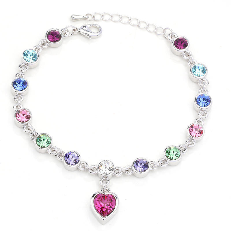 Cherish Love Kristall-Armband, Mädchen-Accessoires, Modeschmuck, Damen-schönes Glücksarmband bunt