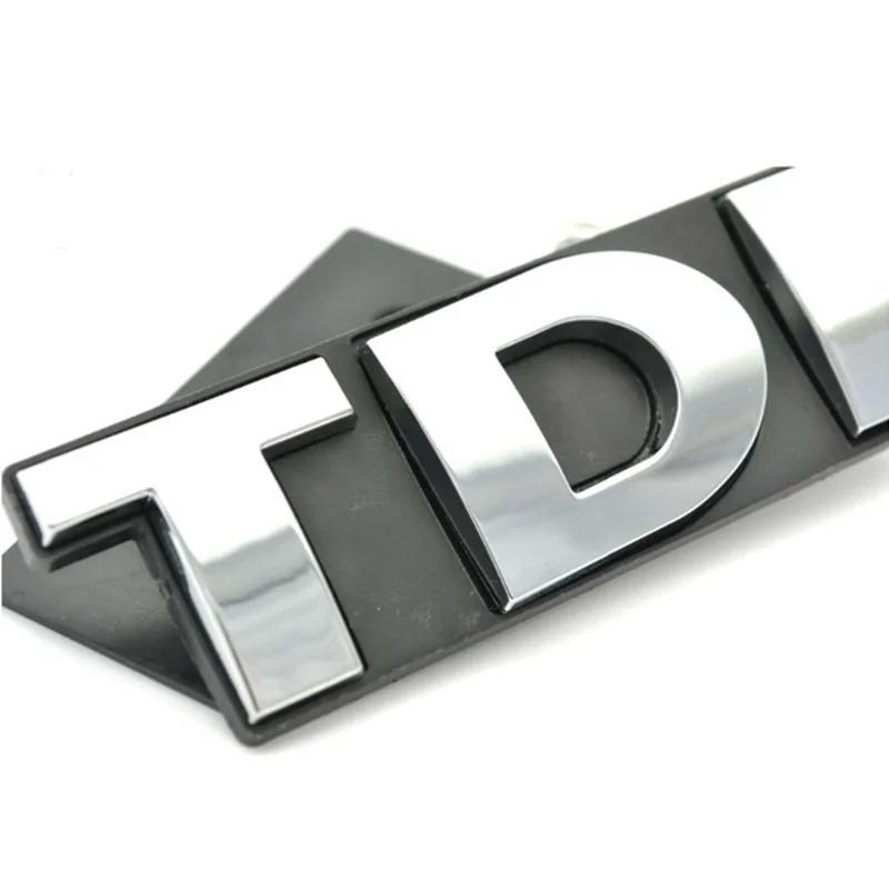 Rhino Tuning TDI Auto-Kühlergrill-Emblem für Scirocco Passat Bora Golf CC TDI Auto-Styling-Abzeichen-Aufkleber 510 silber