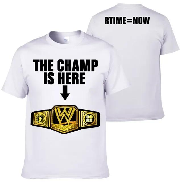 WWE Berühmter Wrestler John Cena Bedrucktes Übergroßes Y2k Modisches Lässiges Baumwoll Kurzarm Herren T-Shirt Weich Bequem Sommer Entspannte Passform Kleidung L blau