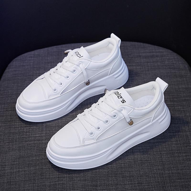 Weibliche Weiße Schuhe Frühjahr Neue Atmungsaktive Student Bord Schuhe Koreanische Version Erhöhte Plattform Schuhe Casual Schuhe 35 weiß