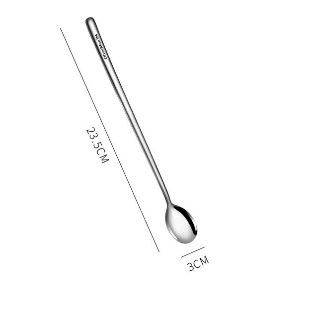 Langstieliger Kaffeelöffel aus 304 Edelstahl für Eis, Dessert, Tee, Rührlöffel für Picknick, Küchenzubehör, Bar-Werkzeug 23.5cm