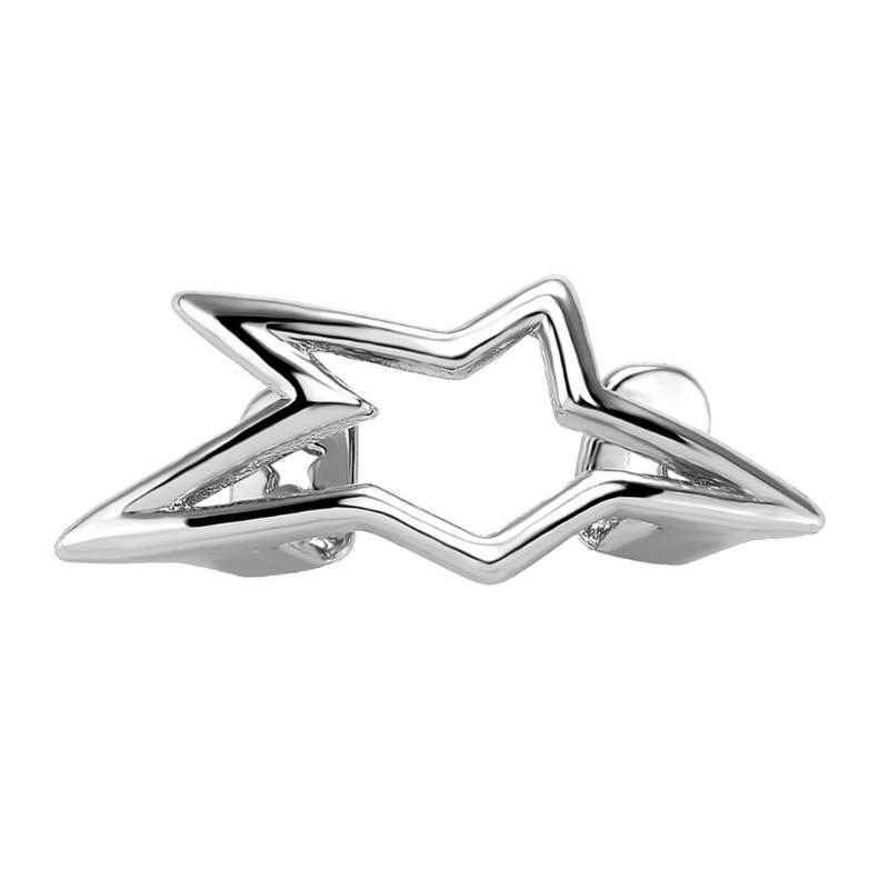 Sternförmige Kupfer-Grillz mit kunstvollen Cutout-Designs Zahnschmuck für Konzerte Tägliche Mode gray