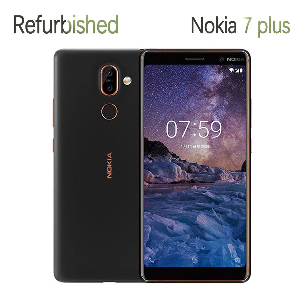 Generalüberholt Nokia Entsperrt Original Nokia 7 Plus 4GB RAM 64G ROM Octa-Core 6.0'' Display Mobiltelefon Mit 2 SIM Dual SIM Simple Set weiß