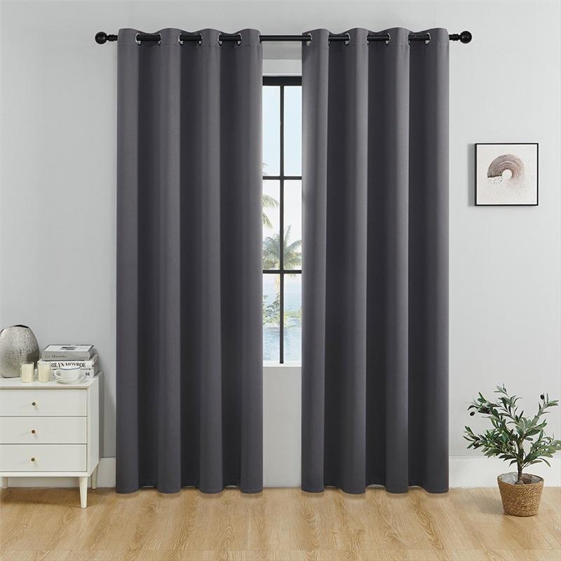 Moderne minimalistische Vorhänge Vollverdunkelung Sonnenschutz Vorhänge Energieeffiziente Fensterdekorationen für Schlafzimmer Wohnzimmer Heimdekor 132cm*183cm grau